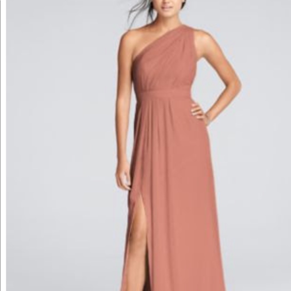 David’s bridal bridesmaid dress. Long , one shoulder. Never worn
